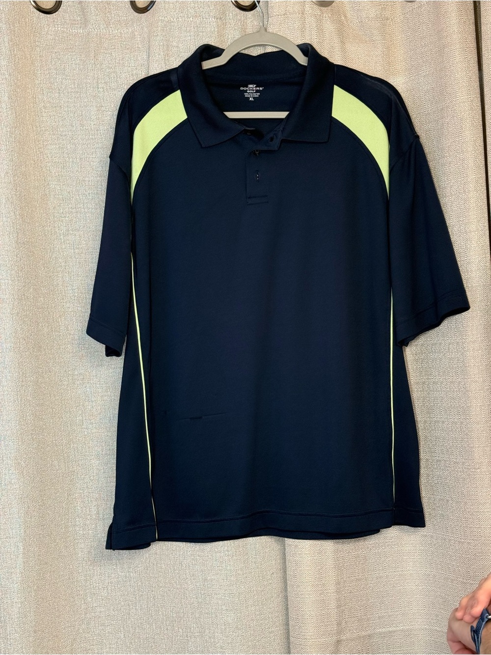 Dockers Navy Polo with Lime Accents